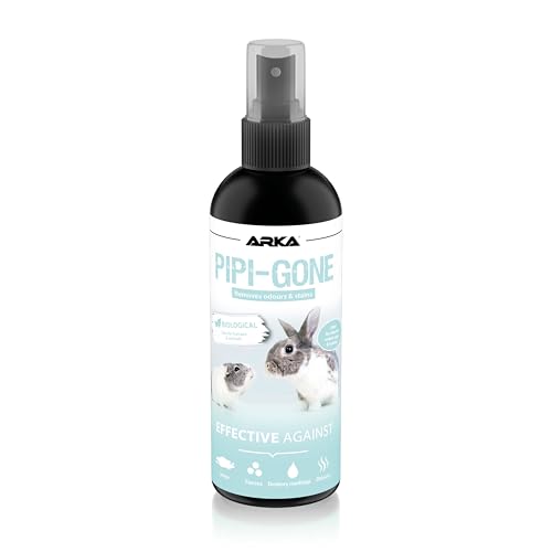 ARKA Spray Limpiador jaulas roedores 100 ml Pipi-Stop – Elimina orina, heces y olores de Animales – Limpiador biológico con enzimas – para jaulas, rincones, Suelos y casetas – Seguro y sin químicos