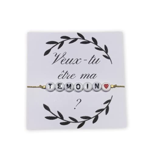 Bracelet fil doré en Nylon - Demande témoin - Promue témoin - kit annonce Témoin Mariage - vendu boite kraft