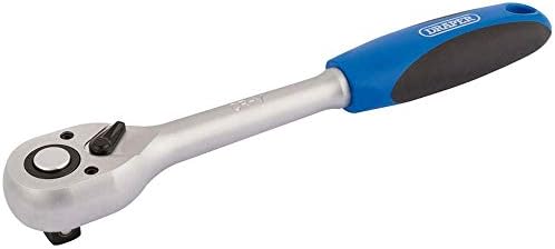 Draper 16429 Reversible Soft Grip Ratchets, 1/2" Square Drive, 72 Tooth, 5cm x 4.2cm x 26cm, Blue