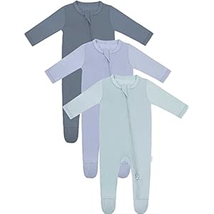 RRP Unisex Baby Footies Pajamas,Rayon Derived From Bamboo,Buttery Soft Sleep 'N Play PJs,2-Way Zipper Closure,0-18 Months