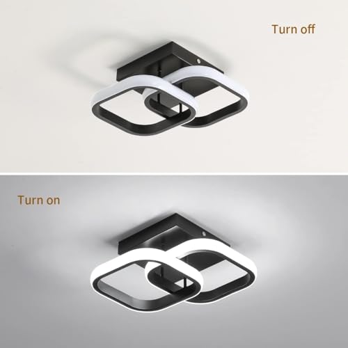 Image of Modern Dimmable LED Ceiling Light | Flush Mount Black Fixture with 3 Color Modes | Adjustable Brightness for Bedroom, Living Room & Dining Room (Ceiling Light (803))