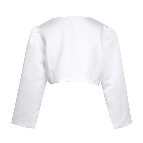 Kids Girls Long Sleeves Stain Flower Bolero Bridesmaid Wedding Pageant Formal Event Cardigan Dress Cover up2