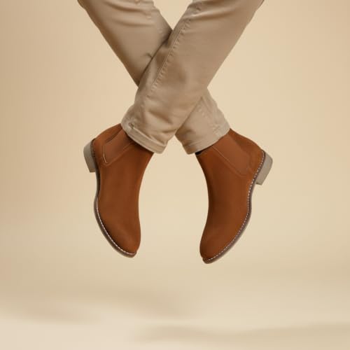 Big Fox Classic Look Chelsea Boots for Men (Beige) - Image 4