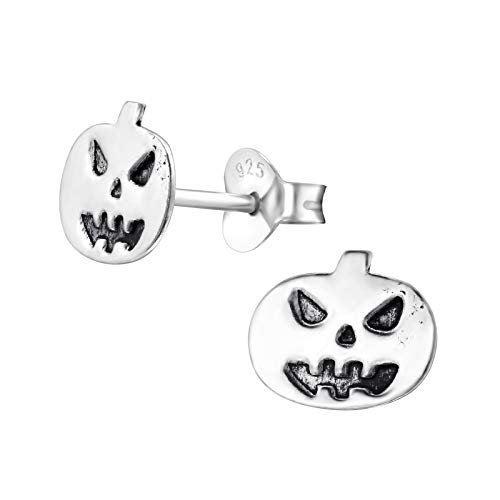 Preisvergleich Produktbild Halloween-Ohrstecker, Kürbis-Design, Sterlingsilber, 8 mm