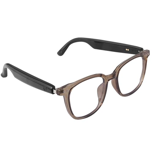 Tulbeys Gafas Inteligentes para Mujer, con Bluetooth, Lentes fotocromáticas, Control táctil y Asistente de Voz para un Sonido nítido y fotografía remota. Montura marrón y Patillas Negras Inter