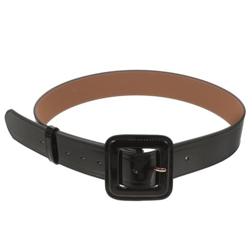 NOLITOY Patent Leather Wide Waist Seal for Women Fashionable Black Pu Belt for Coats Dresses and Casual Outfits