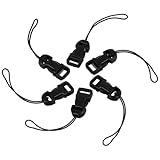 Quick Release Camera Strap, 6 Pcs Black QD Loops Connector Adapter Camera Quick Release Lanyard Clip Compatible for All Compact Digital Cameras Binoculars Drone Remote Control and USB Stick