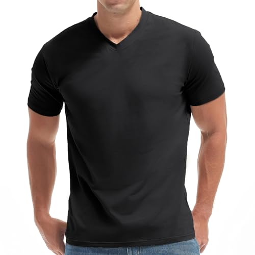 VEIISAR Premium V Neck T Shirts for Men – Modern Fitted Tees Vneck Undershirts