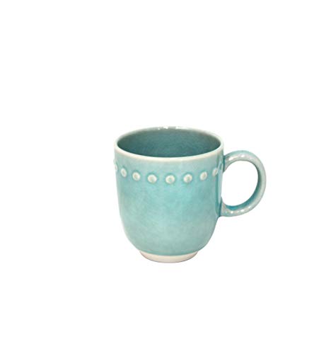 Costa Nova - Taza Mug Pearl Azul En Oferta Costa Nova, Pearl Colección, Vajilla Elegante, Gres, Taza, Aqua, 0.37 L, 6 Piezas
