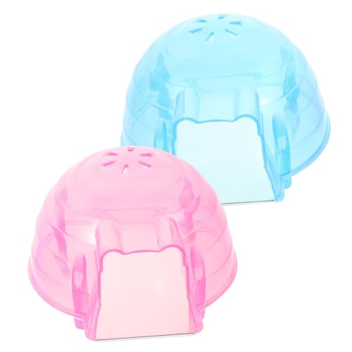 CORHAD 2Pcs Hamster House Mini Cooling Hut Summer Pet Shelter for Small Animals Like Kittens Bunnies and Chinchillas Safe Plastic Design