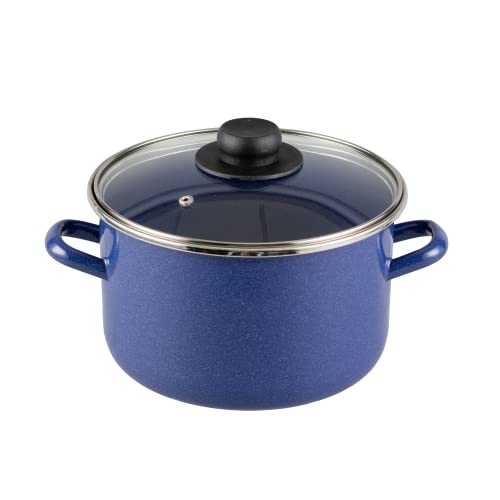 Opiniones y reviews de Acero vitrificado los preferidos por los clientes. 43 Ekco 4034561 Olla recta de 20cm de Acero con Esmalte Vitrificado Azul con Tapa de Vidrio y Brillo Perdurable