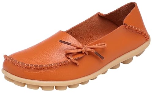 Image of Women's Leather Slipper Loafers Flat Shoes Slip-Ons