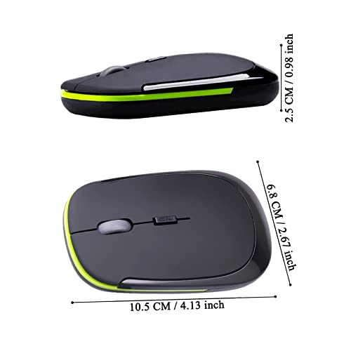 Jinhezo For Computer Laptop Mouse Wireless, 2.4G Portable Usb Optical Wireless Slim Computer Mice With Usb Nano Receiver, Compatible With Win Xp, 8, 9, 10, 11, Etc (Black) #TOP4