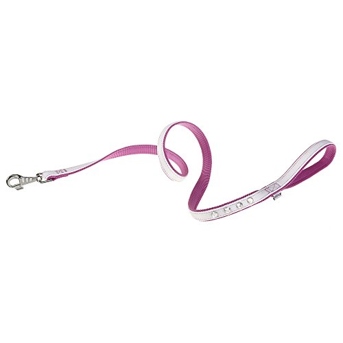 Ferplast Dual Diamonds G20 e 110, Guia para Cães, Branco e Rosa, com Strass Ferplast para Cães, Bran