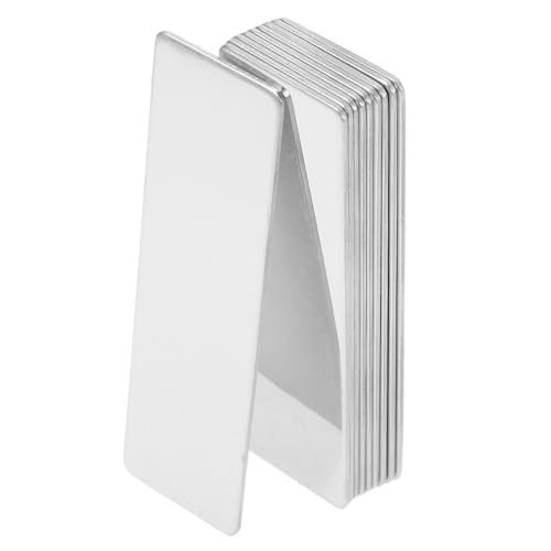 SOPOTUTU 10 Piezas Placas de Nombre Metálicas Horizontales Inoxidable Resistentes para Escritorio y Puertas Base y Duradera para Profesional