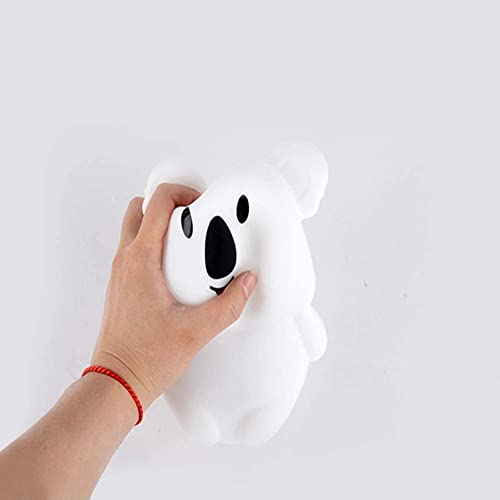 Image of Animal-Shaped Night Light, Rechargeable LED Soft Silicone (BPA Free) Bedside Lamp for Children /Adults, Adjustable Brightness and 9 Colors by Touch Control & Remote Control (Big Koala)