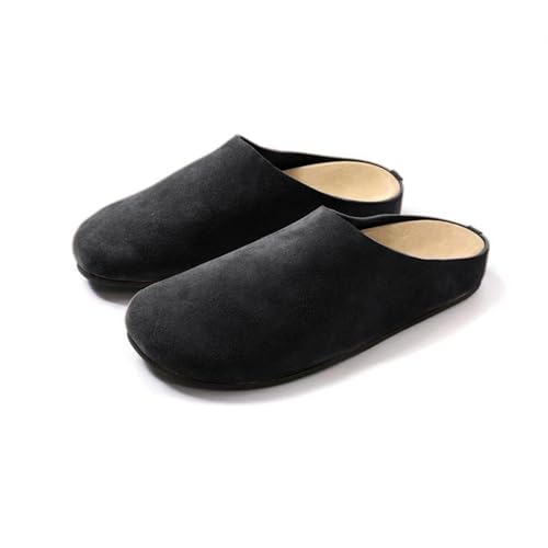 Suede Clogs for Women Comfort Cork Footbed Leather Mules Potato Shoes Round Toe Casual Slip On Sandals Shoe with Arch Support