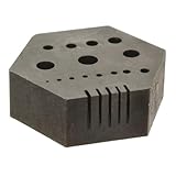 The Beadsmith Hex Anvil – 2” Hexagonal Steel Base – Includes 15 Holes 3/64” x 1/4” (1.2mm-6.4mm) and 5 Slots – Used for Riveting, Drilling & Staking – Professional Metalsmithing & Jewelers Tool