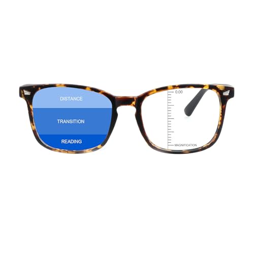 Image of Vintage Square Progressive Multifocal Presbyopic Glasses, Anti-Blue Light Glasses for Men Women Readers (+0.00 /+1.75 Magnification)