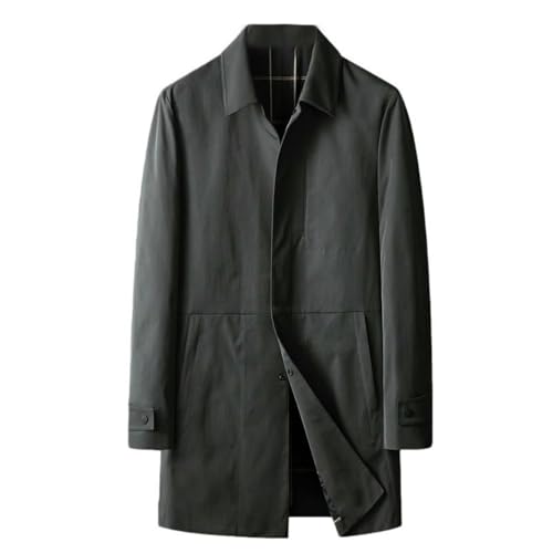 Gabardina casual para hombre sin arrugas con acabados de alta calidad y longitud media