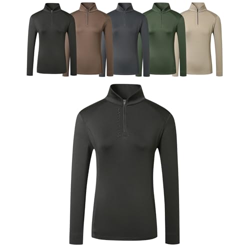 Covalliero - Damen Funktionsshirt Active | Sport Longsleeve mit Stehkragen | Langarm Sportshirt zum Reiten | atmungsaktives & leichtes Reitshirt | Reitbekleidung in Black | Größe XS