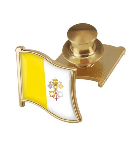 Image of vmcoatdu Country Flag Backs Locking Pin Keepers Locking Clasp Pin Badge International Travel Brooch Metal Alloy Souvenir Pin 0.75x0.7 Inch Small Pin