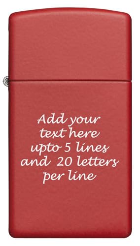 Encendedor Zippo personalizado resistente al viento rojo mate miniatura 1