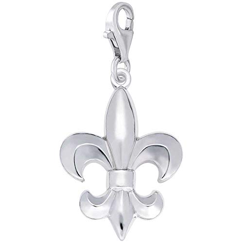 Rembrandt Charms Fleur de lis Charm with Lobster Clasp, Sterling Silver