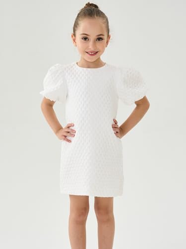2Bunnies Textured Puff Sleeve T-Shirt Flower Girl Dress2