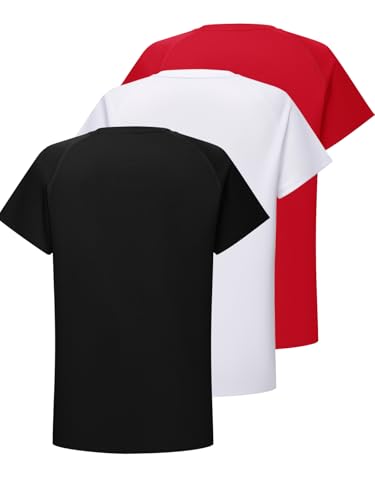Image of DEVOROPA Youth Boys Compression Shirt Long /Short Sleeve Football Baseball Undershirt Quick Dry Kids Sports Baselayer Crewneck