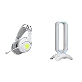 Roccat Elo 7.1 Air - Kabelloses Surround-Sound RGB PC Gaming Headset, weiß & Mars Gaming MHHXW, Gaming Headset Stand RGB Flow + 2x USB 2.0, Weiß