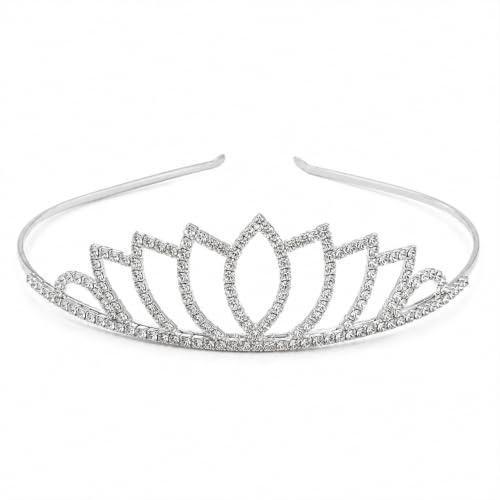Image of CURATED CART Tiara Crown - Rhinestone Tiara for Birthday, Pageant, Bridal, Costume, and Halloween - Elegant Sparkling Crown for Women and Girls - Perfect for Special Occasions