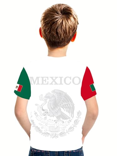 Mexico T-Shirt Mexican Flag Shirt Unisex Round Neck Short Sleeve 3D T-Shirt Top2