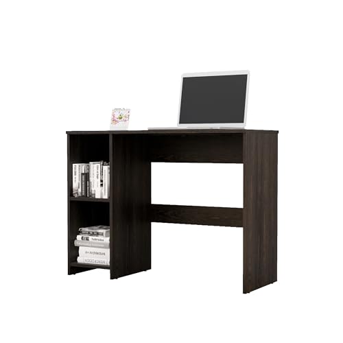 Image of Bniture Wooden Study Table for Home | Engineered Wood Study Table with 2 Storage Shelf | Multi Purpose Computer Desk for Writing & Study | Laptop Table for Study Room & Office | Flower Wenge