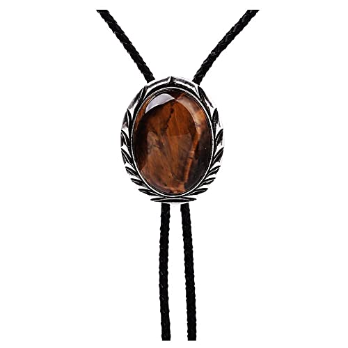 HUABOLA CALYN Bolo tie Handmade Round Shape Western Cowboy Tiger eye Bolo ties for Men