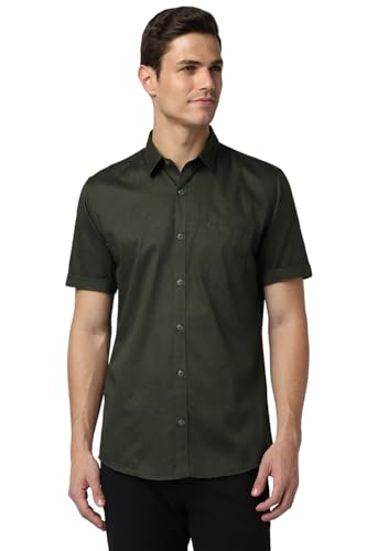 Image of Peter England Men's Casual Premium Summer Half Sleeve Shirt | 100% Cotton