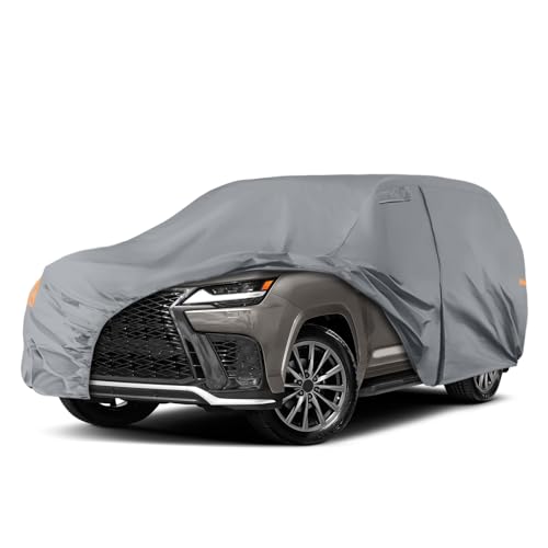 Image of Waterproof Premium Car Covers Replace for 2008-2025 Lexus LX /Toyota Land Cruiser, 10 Layers Heavy Duty with Cotton Liner Car Cover with Zipper Door, Windproof Bands for Snow Rain Dust Protection