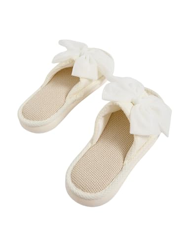 Verdusa Women's Memory Foam House Slippers Cute Bow Slippers Home Shoes2