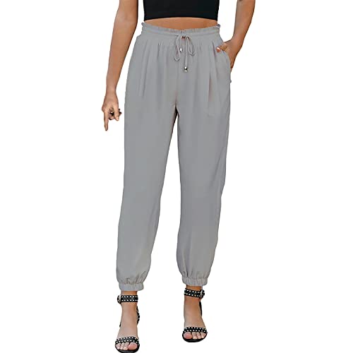 Generico Pantalones Palazzo para niña de 13 años, pantalones con cintura elástica para mujer, elegantes, pantalones de mujer Push Up Jeans con desgarros en la parte delantera, pantalones cómodos para