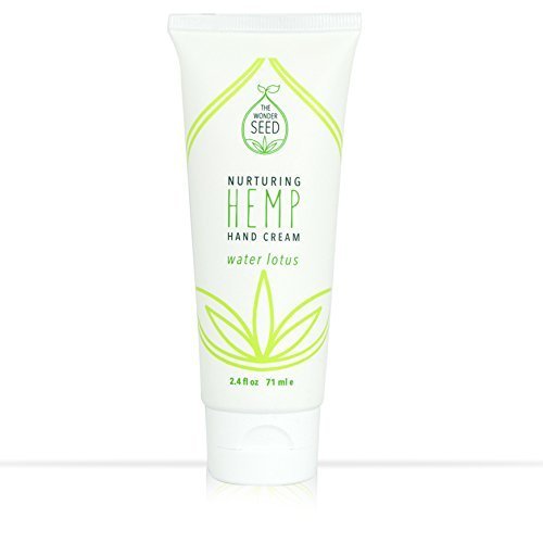 The Wonder Seed Hemp Hand Cream for Dry & Cracked Skin - Pure All Natural Organic Formula - Moisturizing Therapeutic Hand and Foot Care Healing Lotion - Proudly Cruelty Free (Water Lotus)