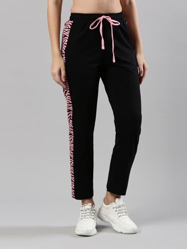Image of Femmora Relax Fit Track Pant with Abstract Print, Breathable Soft Cotton Fabric with Drawstring Waistband Closure and 2 Side Pockets, for Women,Pack of 1