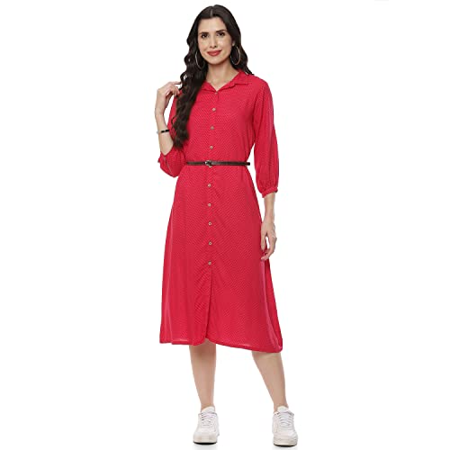 Image of Rangriti Fuchsia Liva Straight Dress for Women