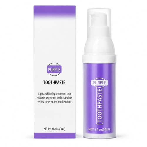 Lila Zahnpasta Weisse Zähne Purple Teeth Whitening Toothpaste Lila Whitening Zahn für Zahnfleckenentfernung und Farbkorrektur