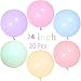 yuechen Palloncino Gigante,20 Pezzi Palloncini Giganti 24 Pollici Lattice Grande Palloncino Diametro 60cm per Compleanno, Bambino Battesimo, Festa di Vacanza, Battesimo, Matrimonio Decorazioni