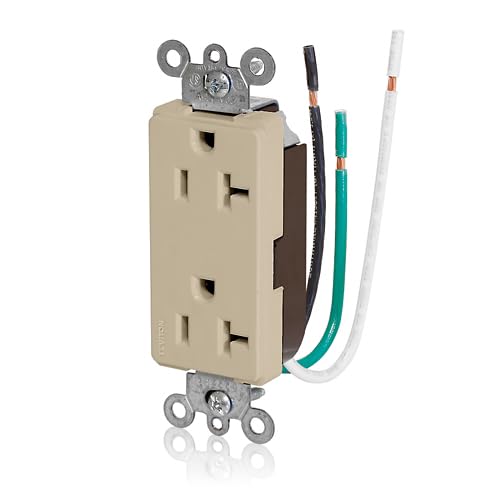 Leviton 20 Amp Decora Plus デュプレックス レセプタクル/アウトレット 商用グレード 自己接地 16352