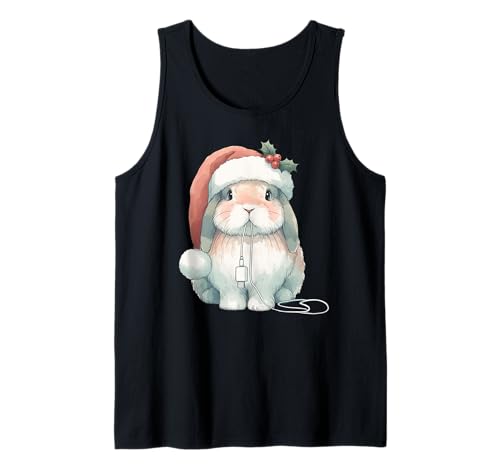 Coniglietto Lop Chew Charger Cord Natale Natale acquerello Canotta