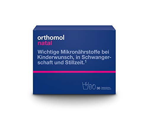 Orthomol natal 30er Granulat& Kapseln - Folsäure Kombi für Frauen mit Kinderwunsch, in der Schwangerschaft & Stillzeit