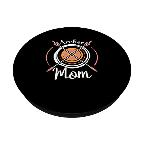 Archer Mom Bowmaster Archery Bow And Arrow Mothers Day PopSockets Swappable PopGrip, Black - Image 2