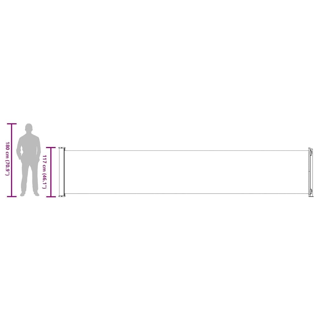 vidaXL Seitenmarkise Ausziehbar Sonnenschutz Sichtschutz Windschutz Seitenwandmarkise Seitenrollo Markise Balkon Terrasse Garten 117x600cm Grau