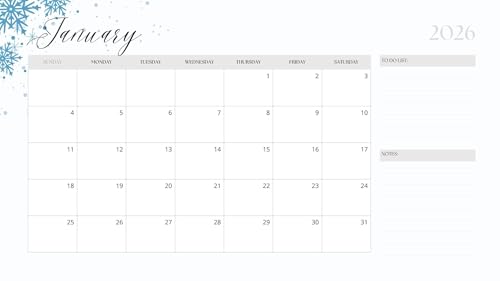Calendar 2026 (12 Months) 32 x 22 cm, Fridge Calendar from Jan.2026 to Dec. 2026, Monthly Planner, Wall Calendar, Family Calendar for Home or Office: 12-Month Monthly Calendar (Jan–Dec)